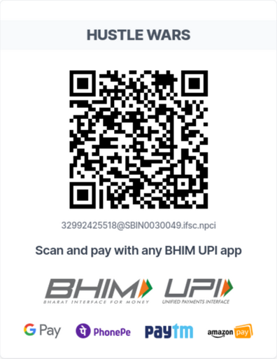 To pay using UPI, scan the QR code